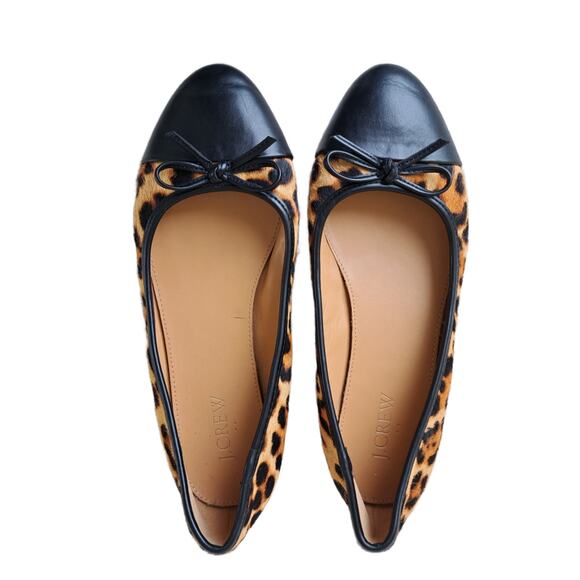 J CREW Leopard Calfhair Captoe Hair Ballet Flats Size 7 - Picture 7 of 9